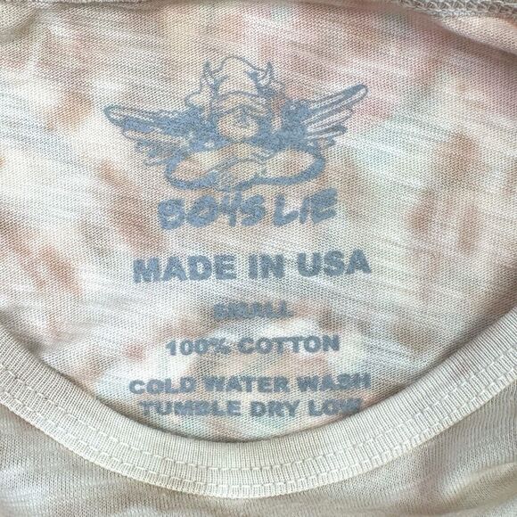 Boys Lie Lady Flower Tie Dye Tee - Size Small - Brown - Picture 6 of 8